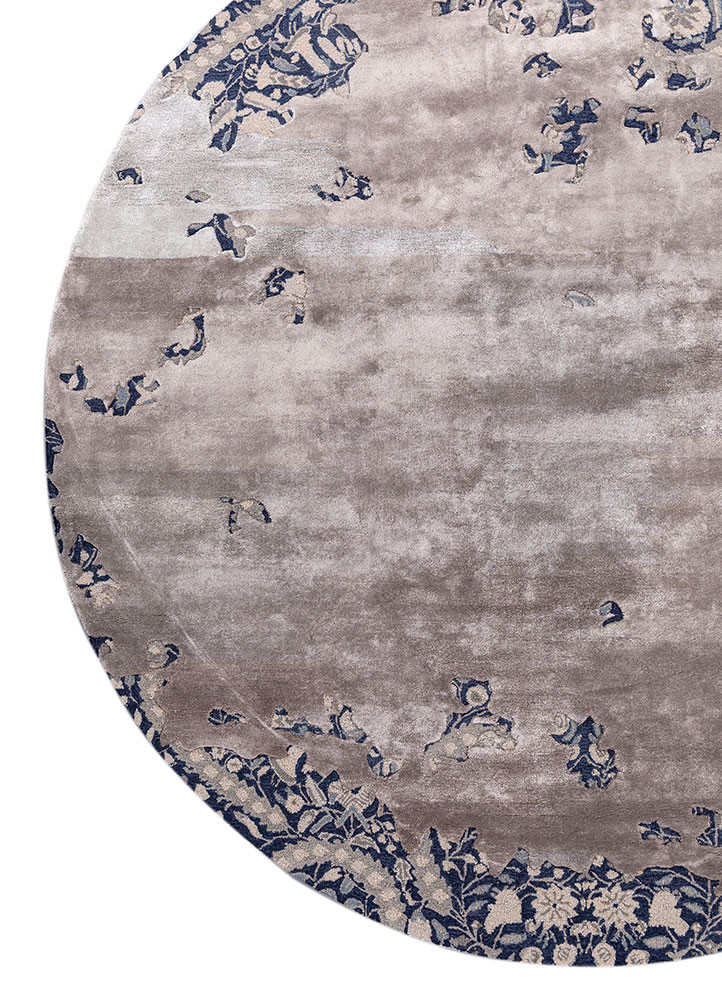 mythos grey and black wool and viscose hand tufted Rug - Corner