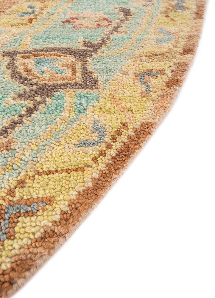 savana red and orange wool hand knotted Rug - Corner