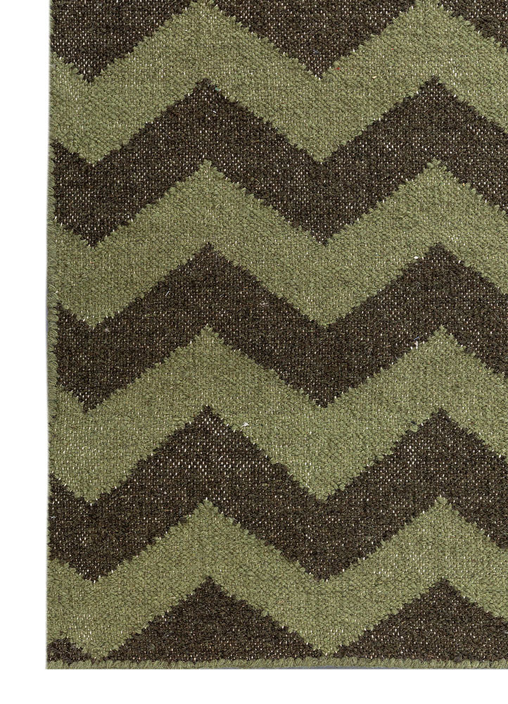 aprezo green wool flat weaves Rug - Corner aprezo green wool flat weaves Rug - Corner
