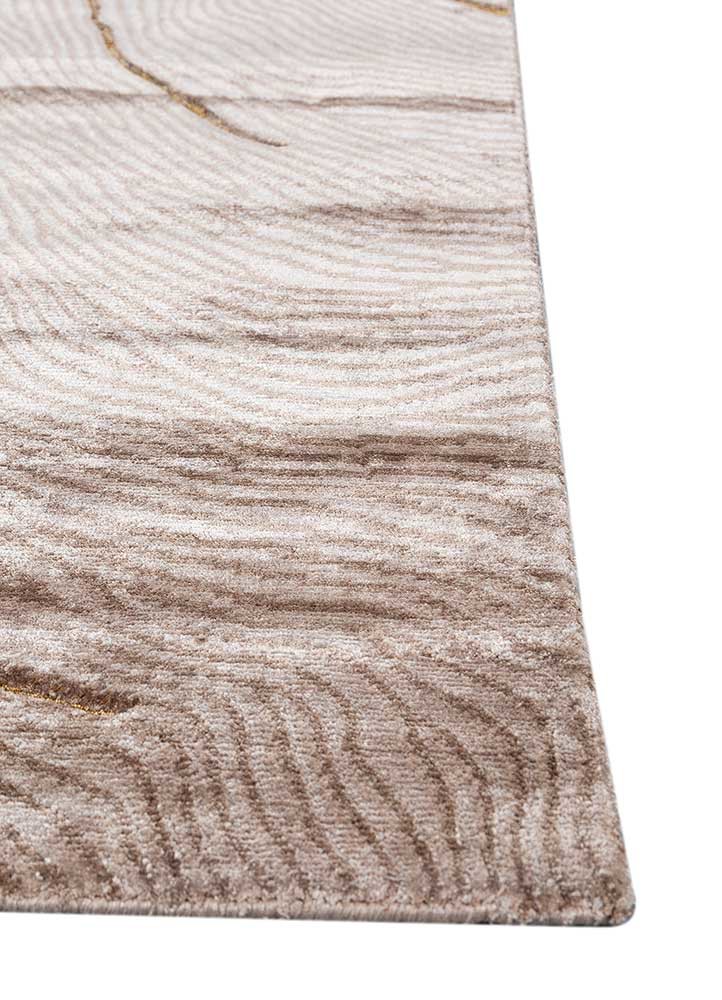 azalea beige and brown bamboo silk hand knotted Rug - Corner azalea beige and brown bamboo silk hand knotted Rug - Corner