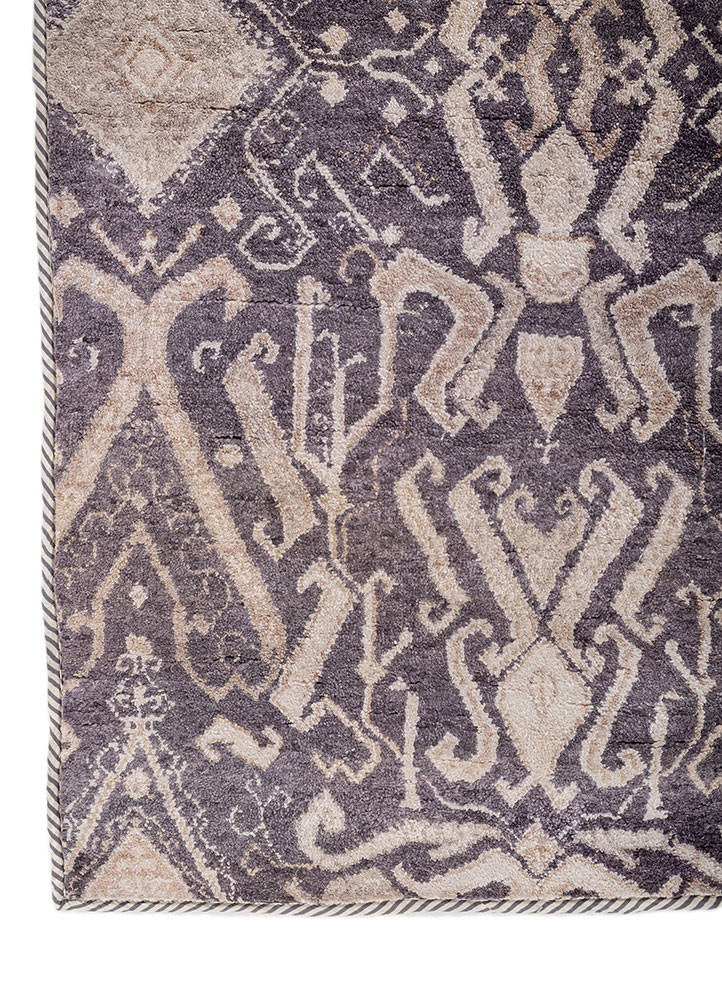 someplace in time pink and purple bamboo silk hand knotted Rug - Corner someplace in time pink and purple bamboo silk hand knotted Rug - Corner