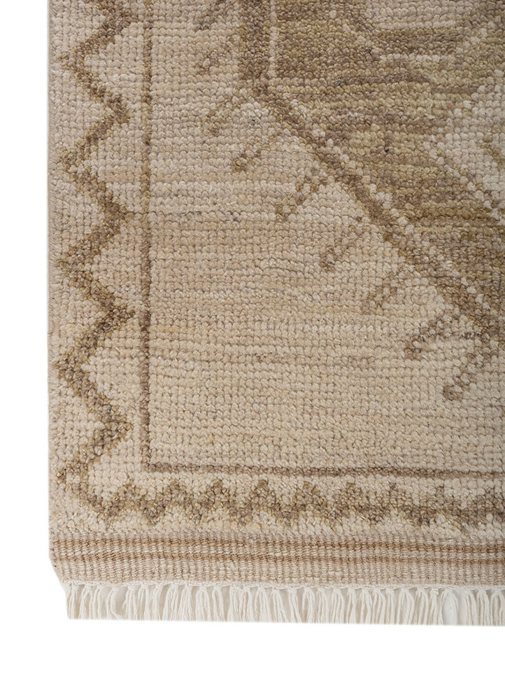 thyme beige and brown wool hand knotted Rug - Corner thyme beige and brown wool hand knotted Rug - Corner