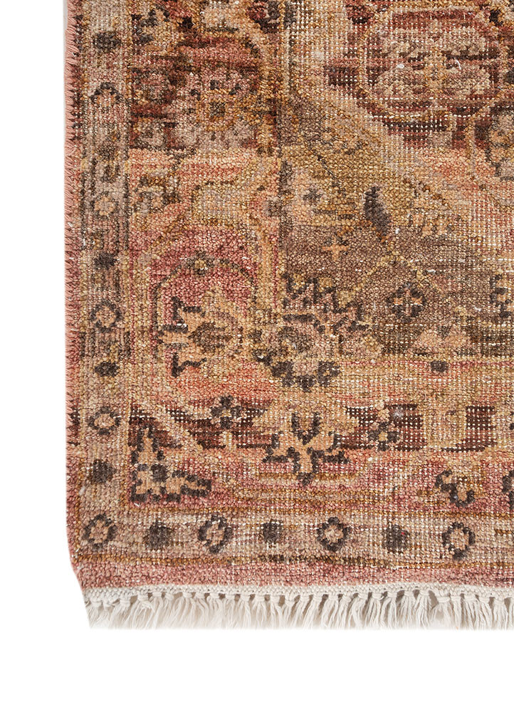 white noise red and orange wool hand knotted Rug - Corner white noise red and orange wool hand knotted Rug - Corner