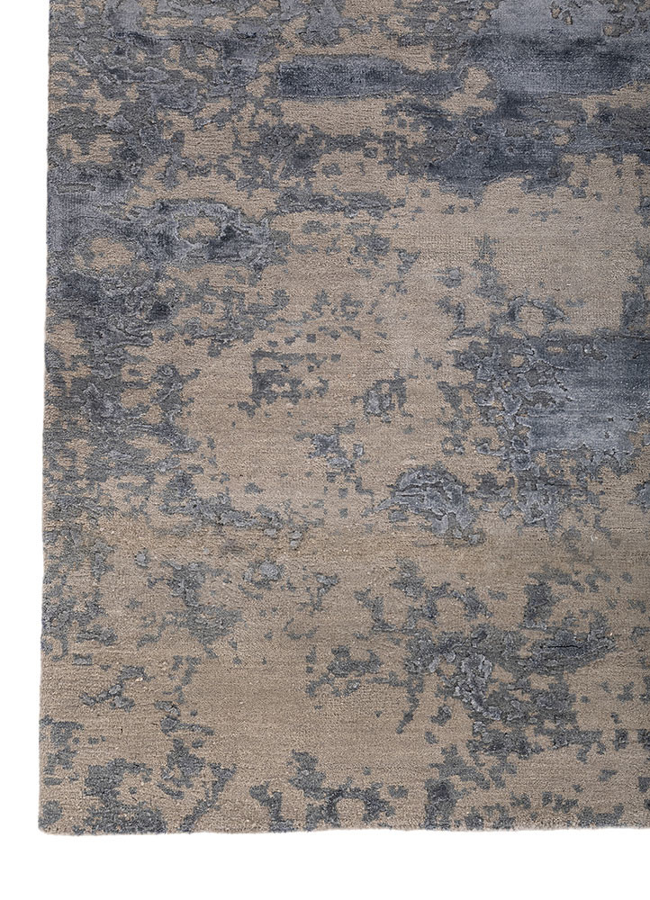 project error by kavi grey and black wool and bamboo silk hand knotted Rug - Corner project error by kavi grey and black wool and bamboo silk hand knotted Rug - Corner