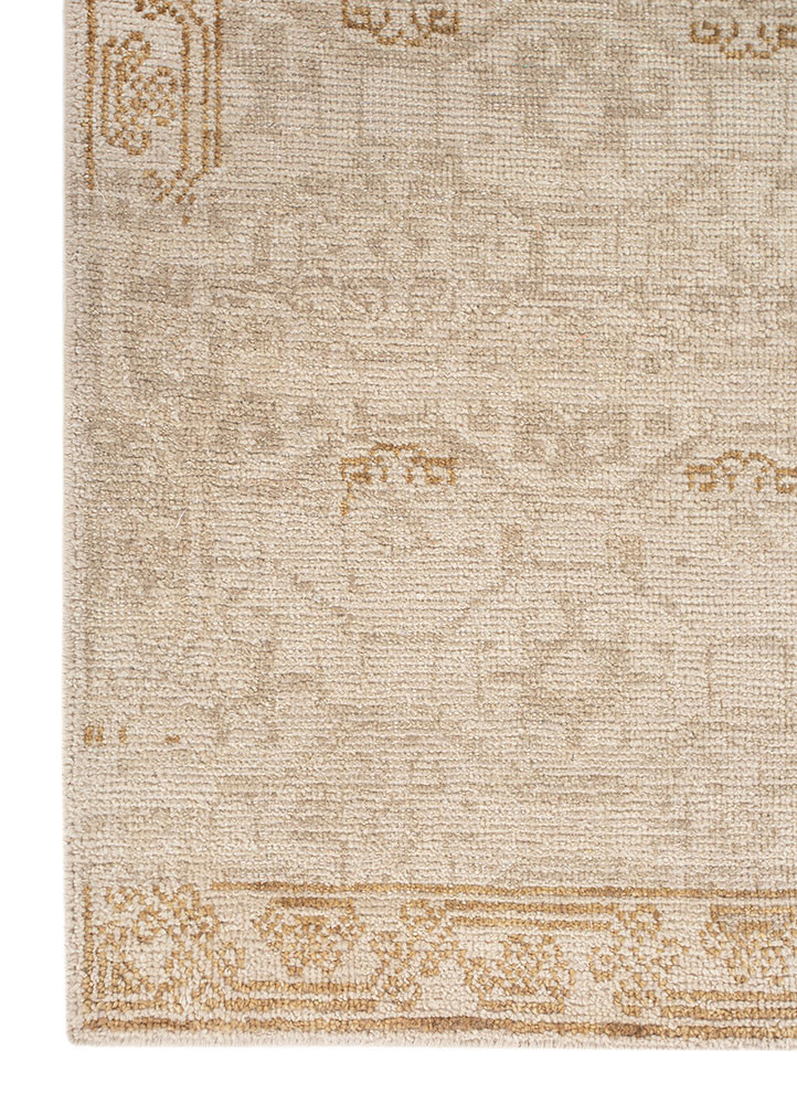 erbe ivory wool hand knotted Rug - Corner erbe ivory wool hand knotted Rug - Corner