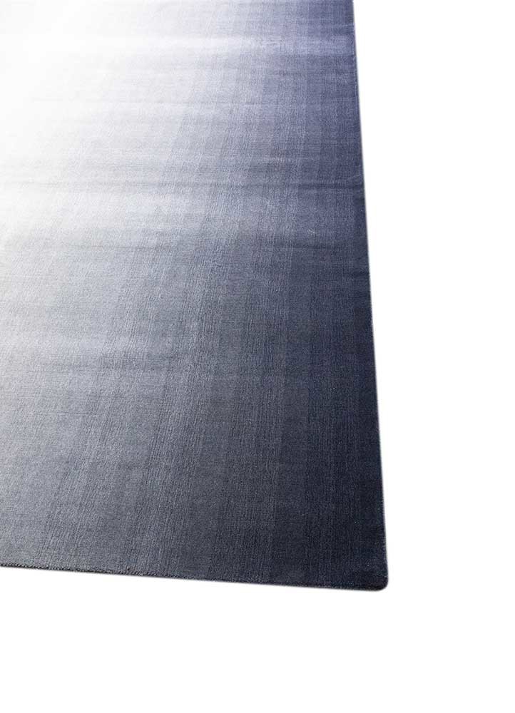 jean grey and black wool hand loom Rug - Corner