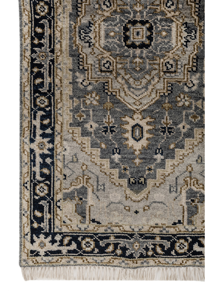 savana grey and black wool hand knotted Rug - Corner savana grey and black wool hand knotted Rug - Corner