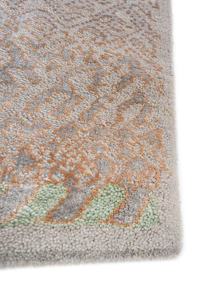 manchaha grey and black wool and bamboo silk hand knotted Rug - Corner manchaha grey and black wool and bamboo silk hand knotted Rug - Corner