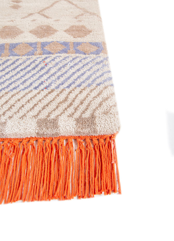 manchaha ivory wool and bamboo silk hand knotted Rug - Corner manchaha ivory wool and bamboo silk hand knotted Rug - Corner
