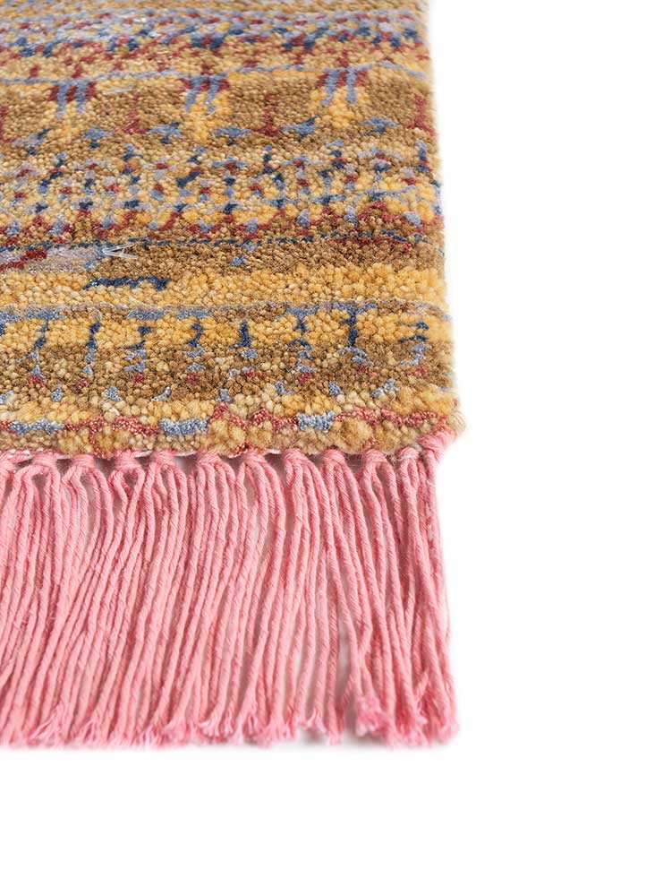 manchaha gold wool and bamboo silk hand knotted Rug - Corner manchaha gold wool and bamboo silk hand knotted Rug - Corner