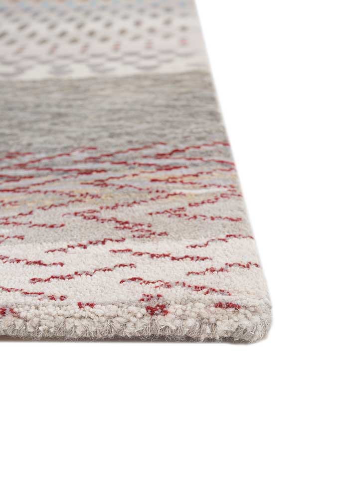 manchaha grey and black wool and bamboo silk hand knotted Rug - Corner