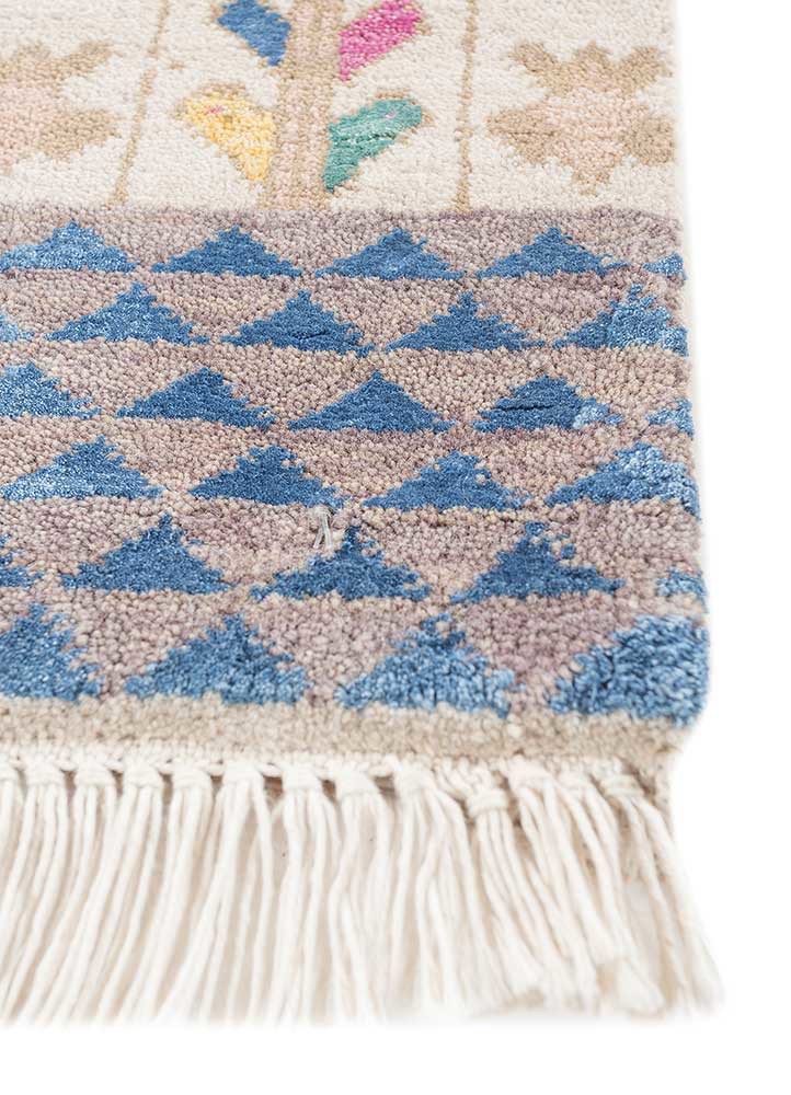 manchaha ivory wool and bamboo silk hand knotted Rug - Corner manchaha ivory wool and bamboo silk hand knotted Rug - Corner