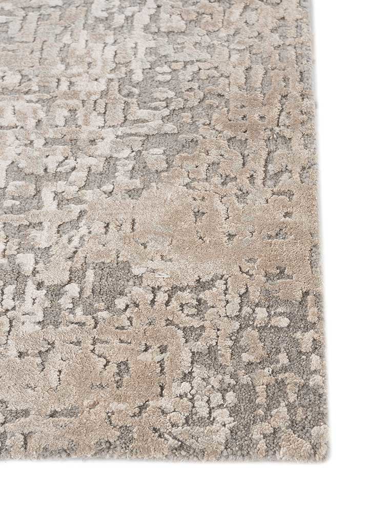 uvenuti grey and black wool and bamboo silk hand knotted Rug - Corner uvenuti grey and black wool and bamboo silk hand knotted Rug - Corner