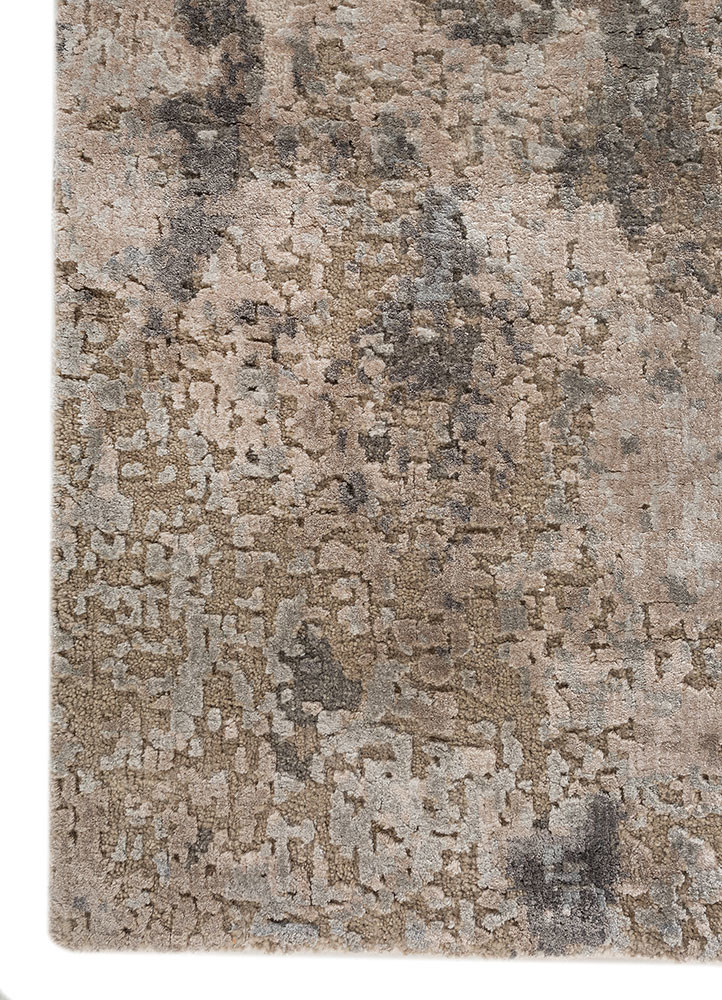 uvenuti ivory wool and bamboo silk hand knotted Rug - Corner uvenuti ivory wool and bamboo silk hand knotted Rug - Corner