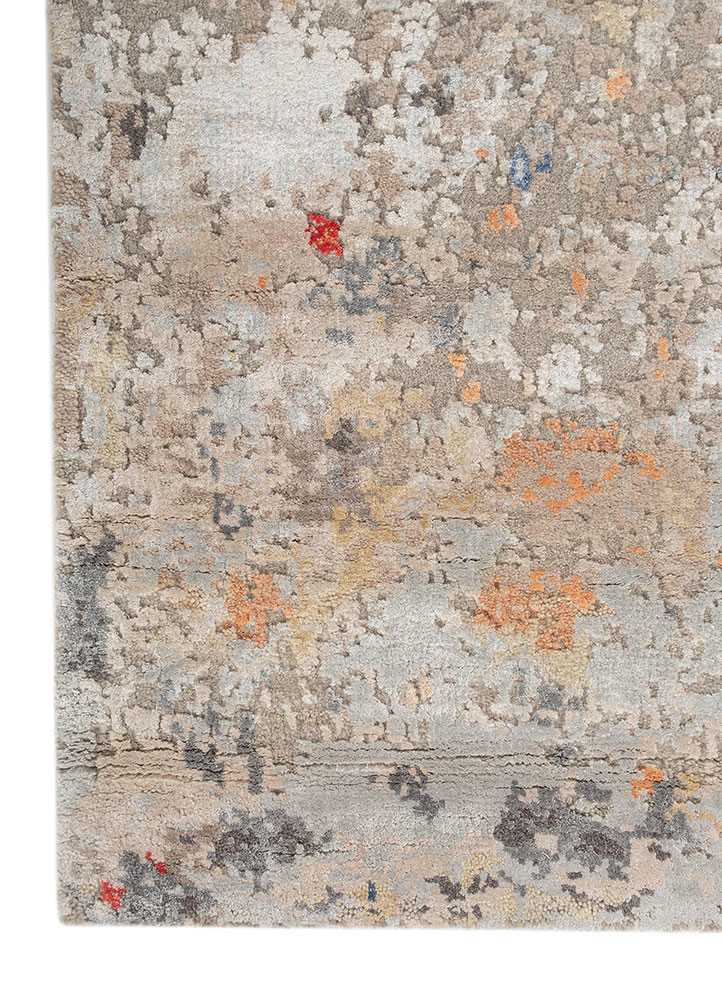 uvenuti blue wool and bamboo silk hand knotted Rug - Corner