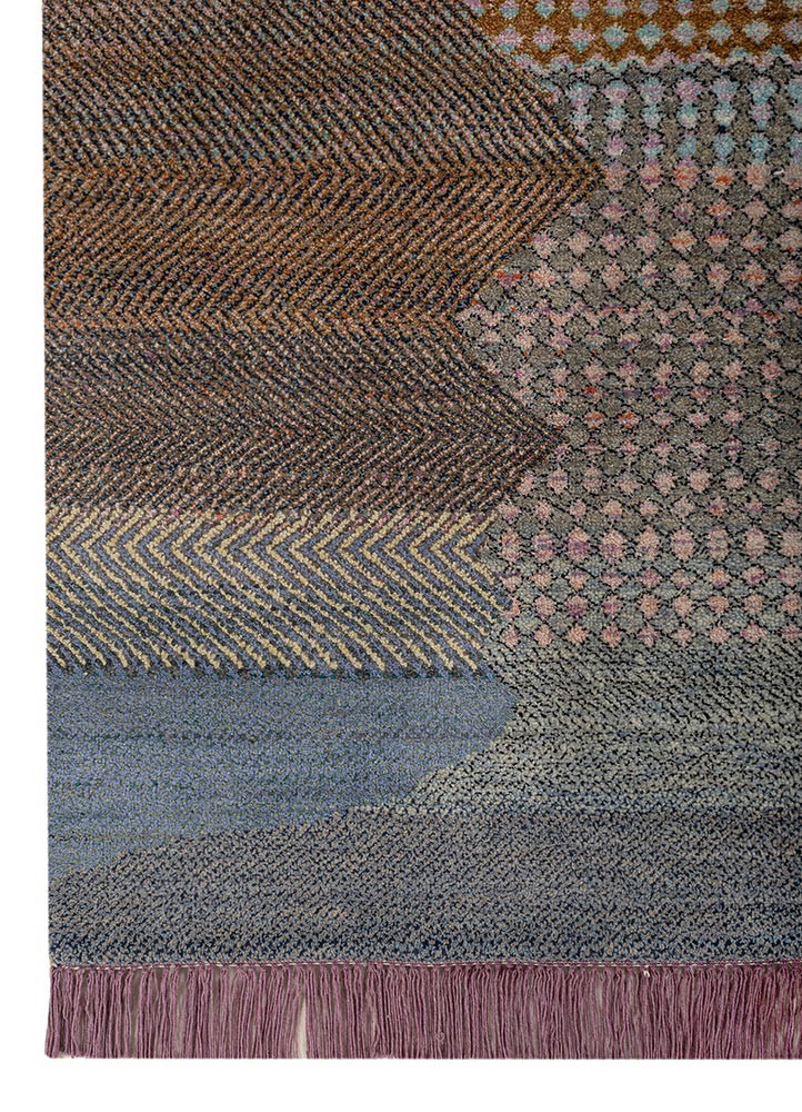 kavi x manchaha red and orange wool hand knotted Rug - Corner kavi x manchaha red and orange wool hand knotted Rug - Corner