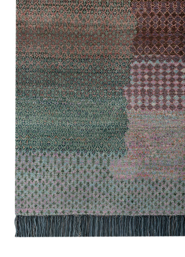 kavi x manchaha green wool hand knotted Rug - Corner kavi x manchaha green wool hand knotted Rug - Corner