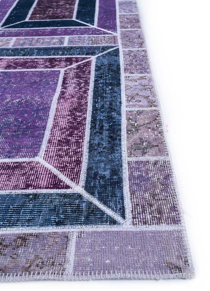 provenance pink and purple wool hand knotted Rug - Corner provenance pink and purple wool hand knotted Rug - Corner