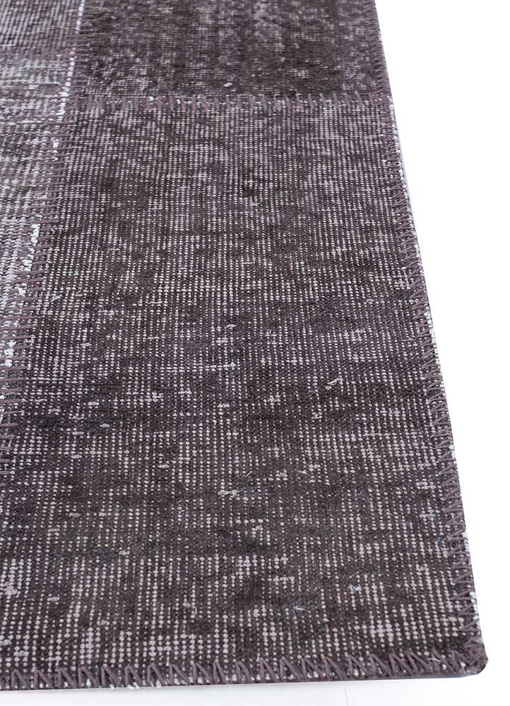 provenance grey and black wool patchwork Rug - Corner
