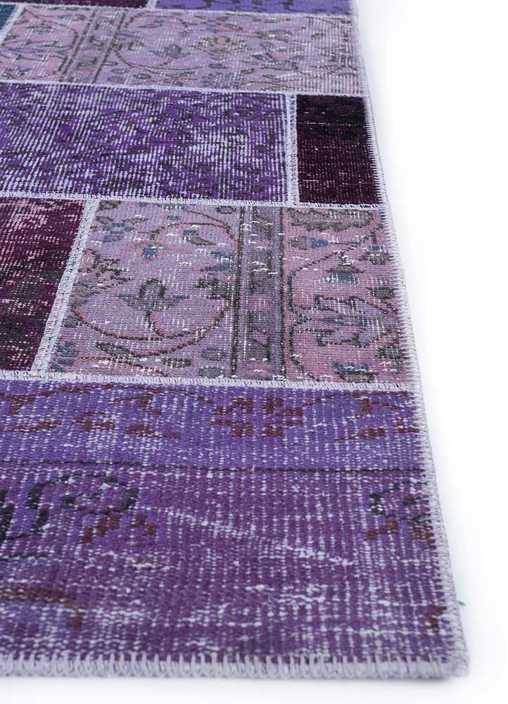 provenance pink and purple wool hand knotted Rug - Corner provenance pink and purple wool hand knotted Rug - Corner