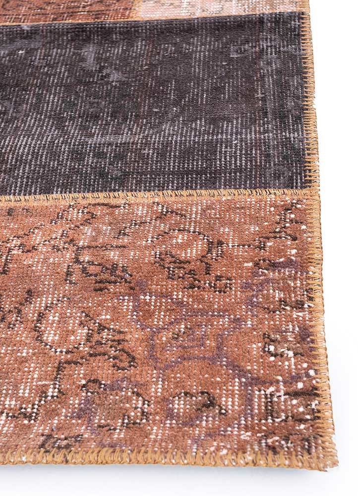 provenance red and orange wool hand knotted Rug - Corner provenance red and orange wool hand knotted Rug - Corner