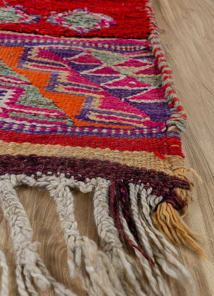 nuray red and orange wool hand knotted Rug - Corner nuray red and orange wool hand knotted Rug - Corner