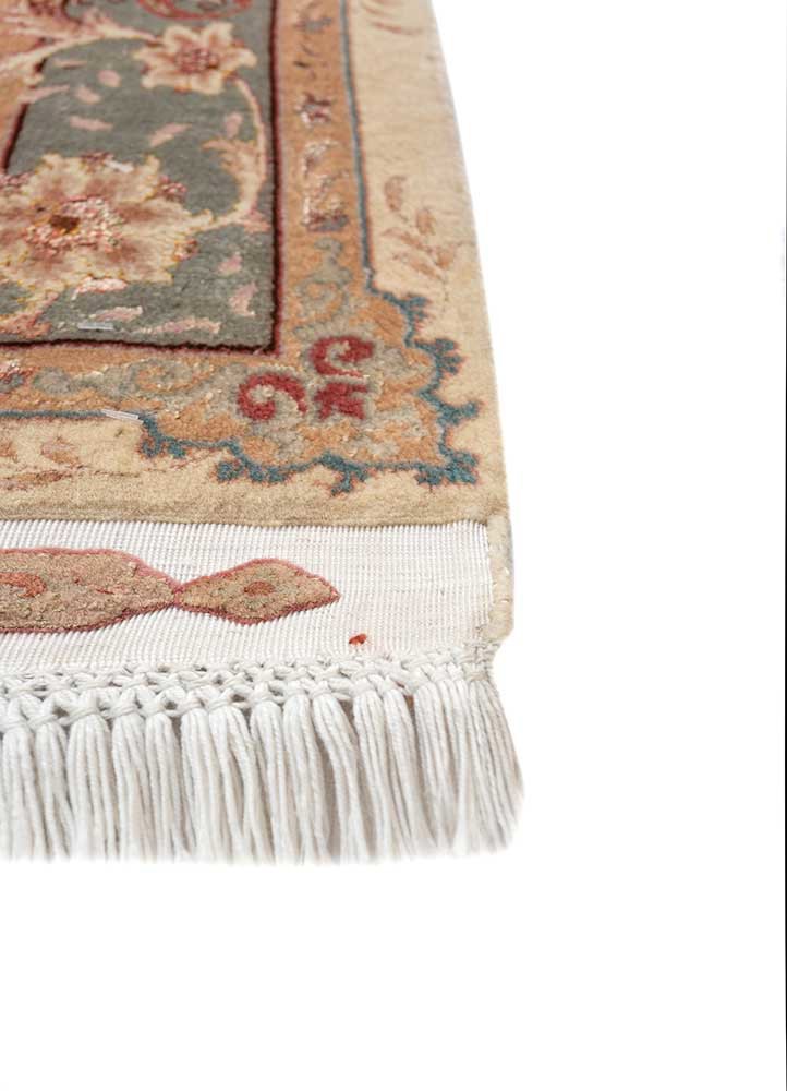 aalam gold wool and silk hand knotted Rug - Corner aalam gold wool and silk hand knotted Rug - Corner