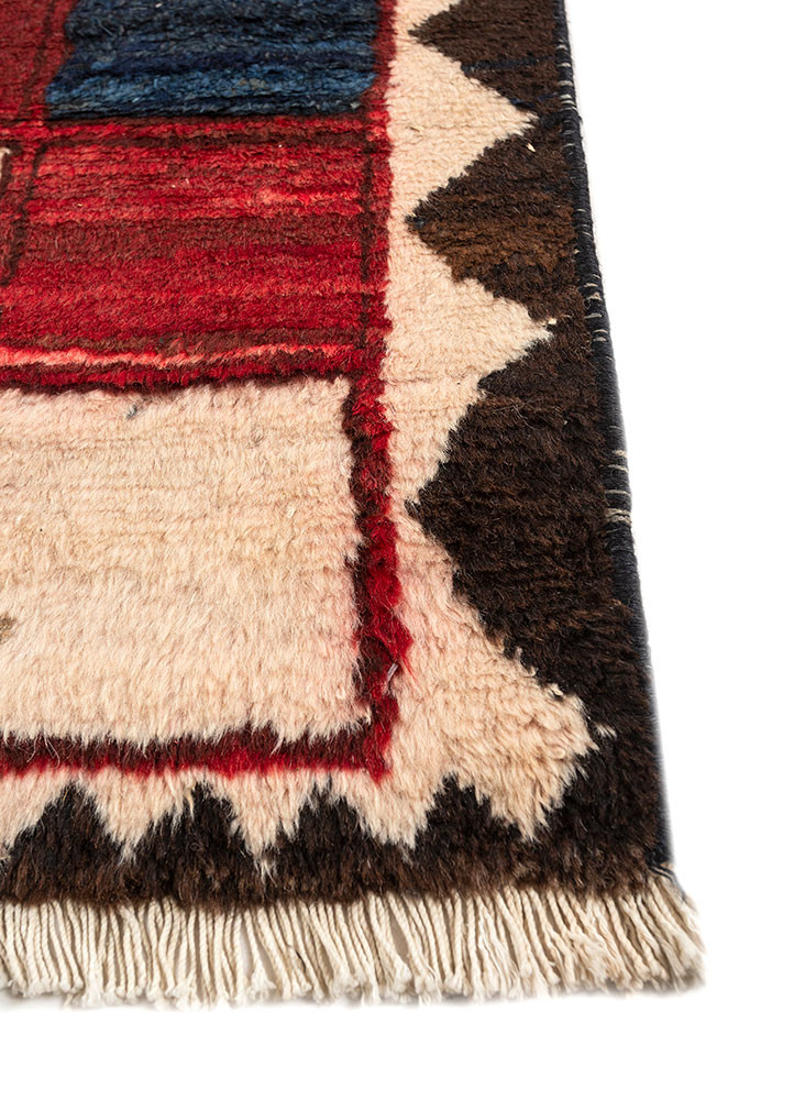 nuray blue wool hand knotted Rug - Corner