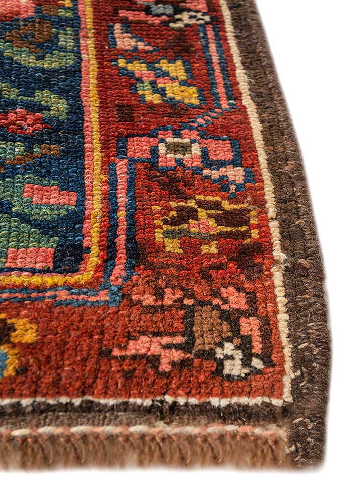 aalam blue wool hand knotted Rug - Corner aalam blue wool hand knotted Rug - Corner