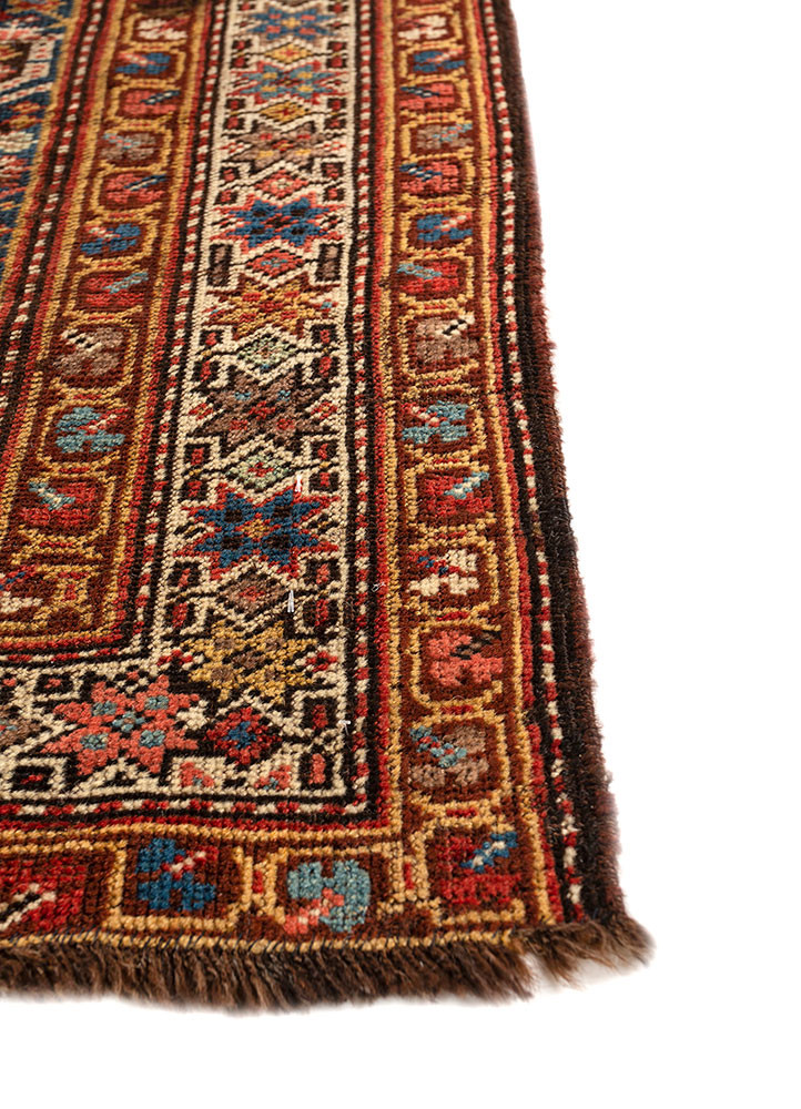 aalam blue wool hand knotted Rug - Corner