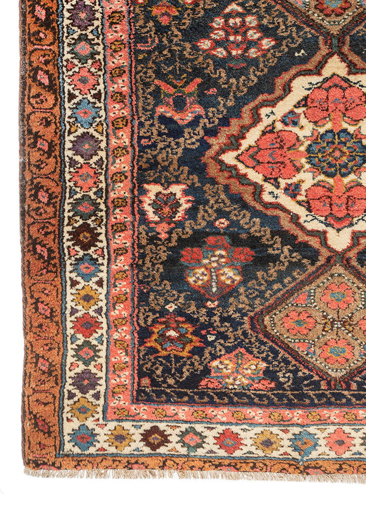 aalam blue wool hand knotted Rug - Corner aalam blue wool hand knotted Rug - Corner