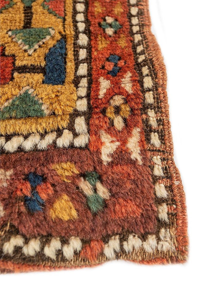 kiaan red and orange wool hand knotted Rug - Corner kiaan red and orange wool hand knotted Rug - Corner
