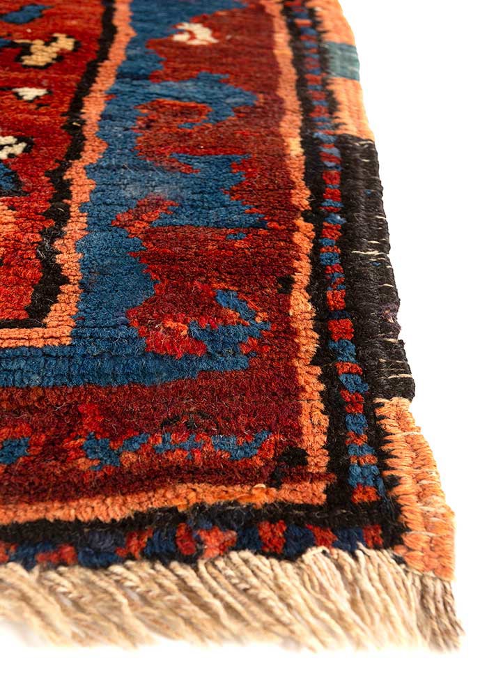 aalam blue wool hand knotted Rug - Corner aalam blue wool hand knotted Rug - Corner