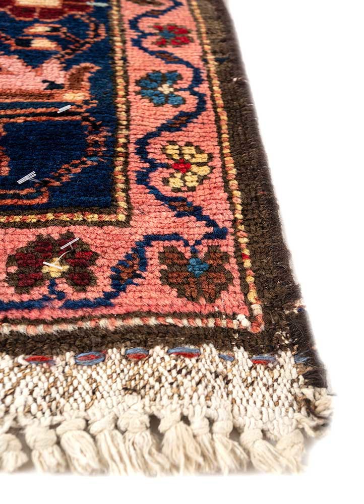 aalam blue wool hand knotted Rug - Corner aalam blue wool hand knotted Rug - Corner