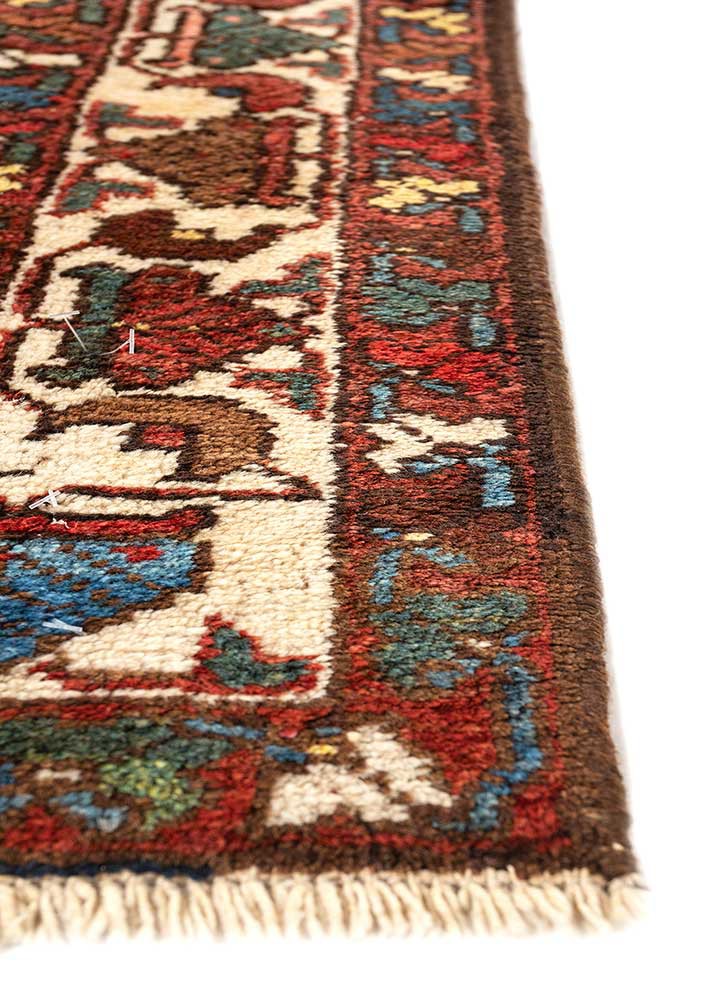 aalam blue wool hand knotted Rug - Corner