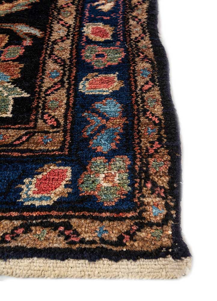 aalam blue wool hand knotted Rug - Corner aalam blue wool hand knotted Rug - Corner