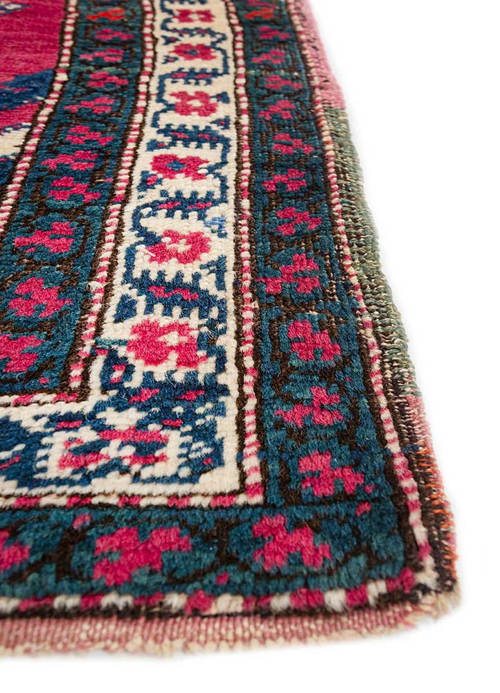 aalam pink and purple wool hand knotted Rug - Corner aalam pink and purple wool hand knotted Rug - Corner