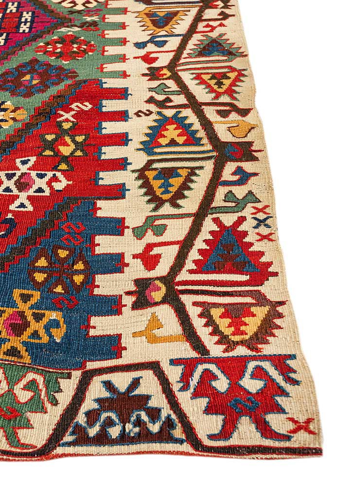 nayaab pink and purple wool flat weaves Rug - Corner nayaab pink and purple wool flat weaves Rug - Corner