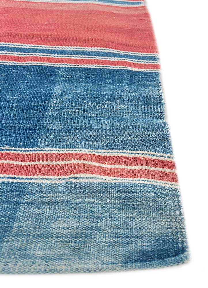 nayaab blue wool flat weaves Rug - Corner nayaab blue wool flat weaves Rug - Corner