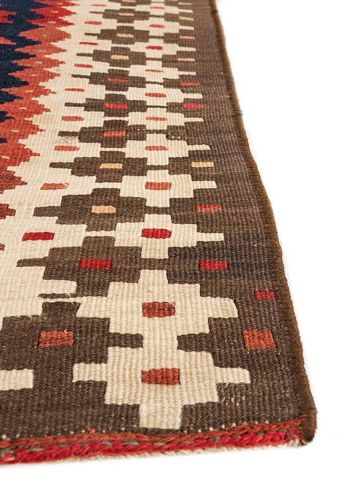 nayaab red and orange wool flat weaves Rug - Corner nayaab red and orange wool flat weaves Rug - Corner