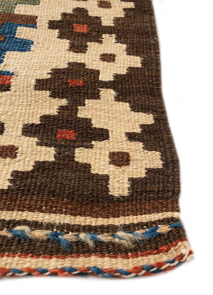nayaab blue wool flat weaves Rug - Corner nayaab blue wool flat weaves Rug - Corner
