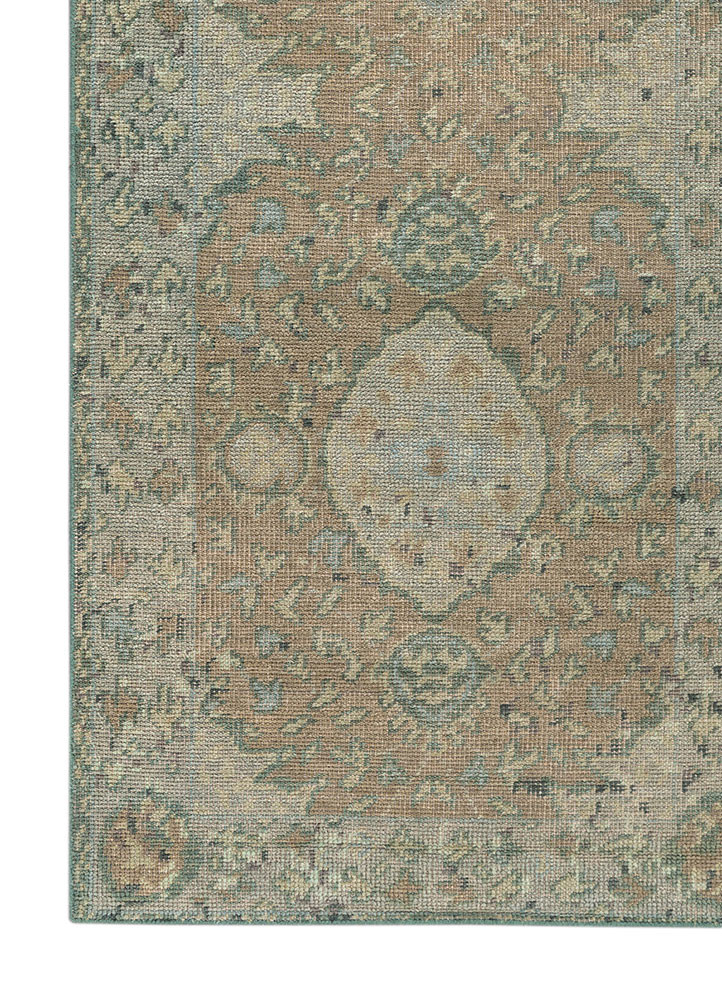 erbe blue wool hand knotted Rug - Corner erbe blue wool hand knotted Rug - Corner