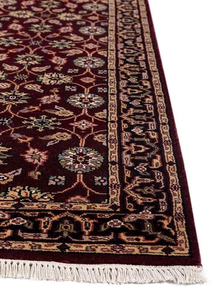 gulnar red and orange wool hand knotted Rug - Corner