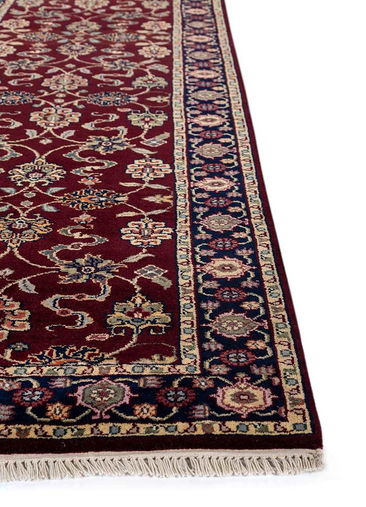 gulnar red and orange wool hand knotted Rug - Corner gulnar red and orange wool hand knotted Rug - Corner