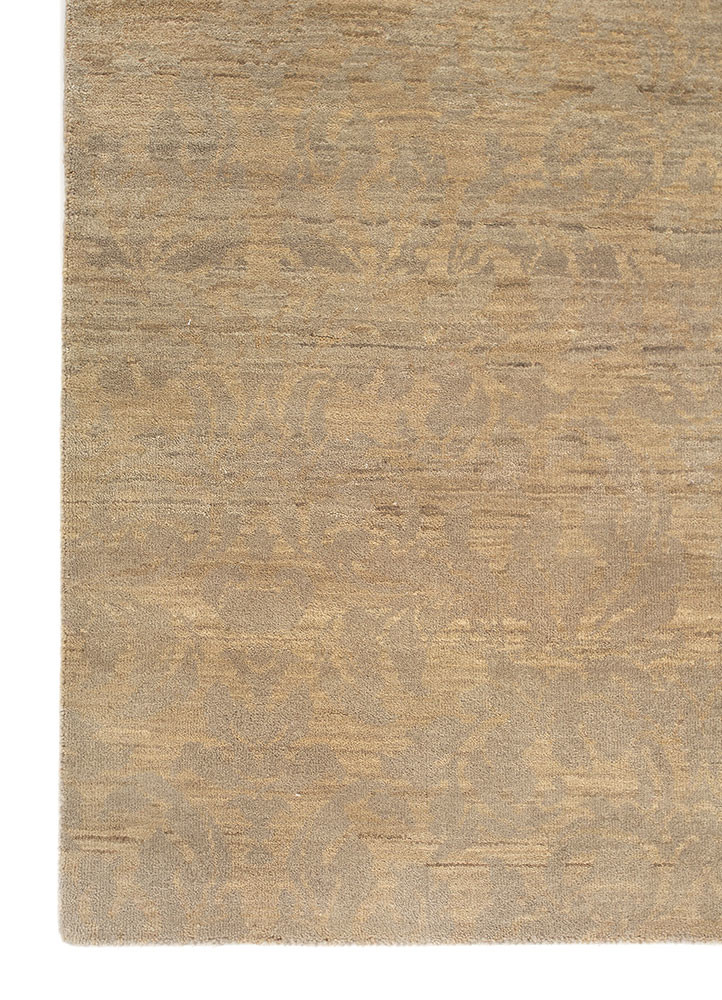 pansy ivory wool hand knotted Rug - Corner pansy ivory wool hand knotted Rug - Corner
