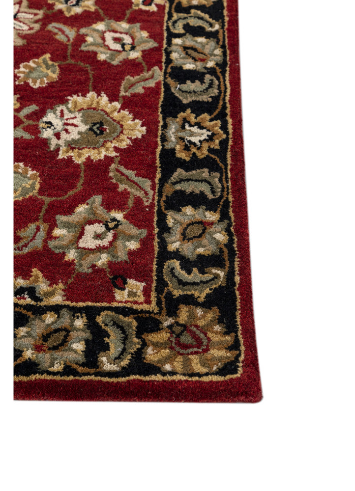 kasbah red and orange wool hand tufted Rug - Corner