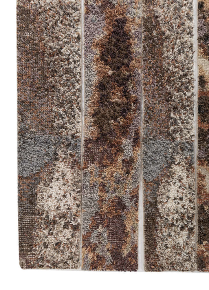 exposed spine red and orange wool and bamboo silk wall art WALL ART & TAPESTRY - Corner