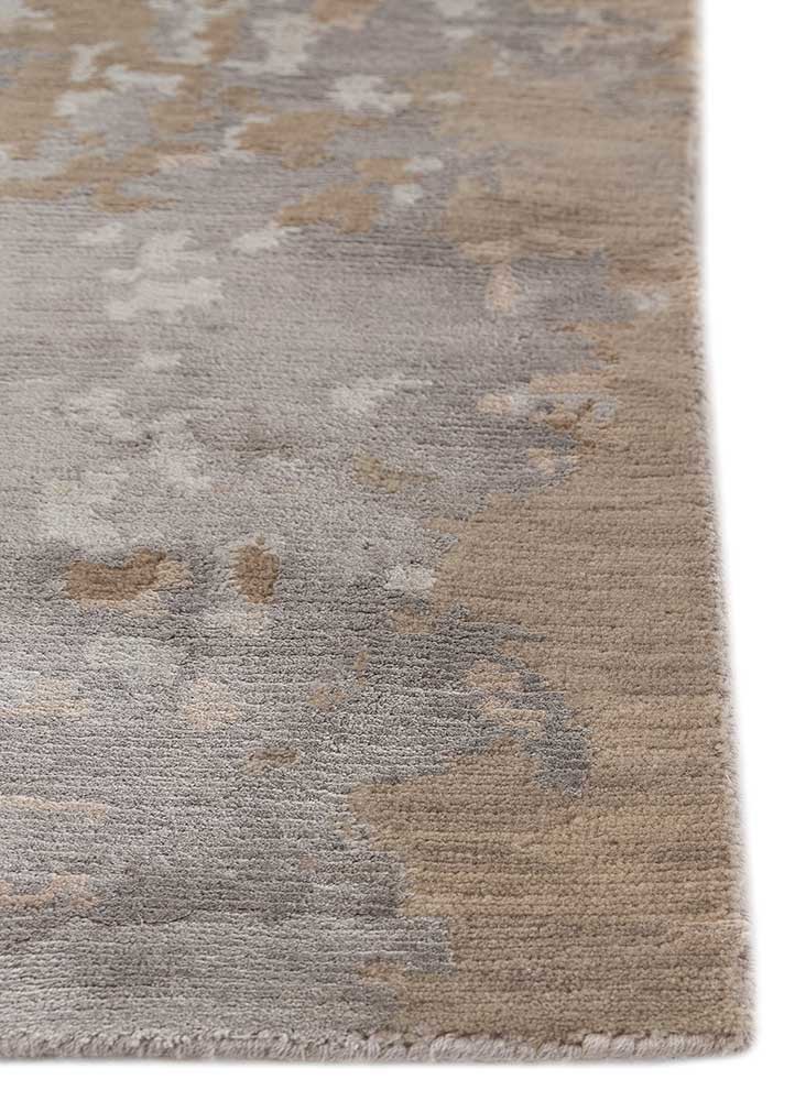 entropy grey and black wool and bamboo silk hand knotted Rug - Corner entropy grey and black wool and bamboo silk hand knotted Rug - Corner
