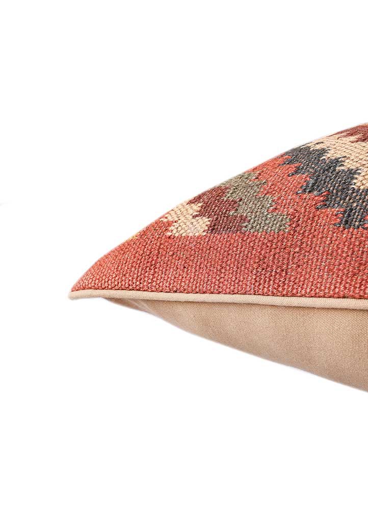 cushion red and orange jute and hemp cushion cover Home Textile - Corner cushion red and orange jute and hemp cushion cover Home Textile - Corner