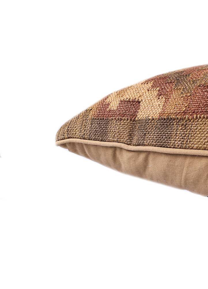 cushion beige and brown jute and hemp cushion cover Home Textile - Corner